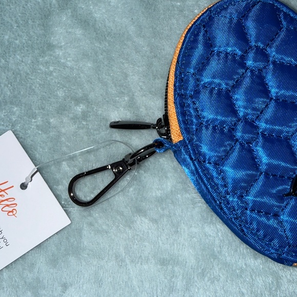 Lug Heart-Shaped Coin Pouch in Blue and Orange - Picture 7 of 14